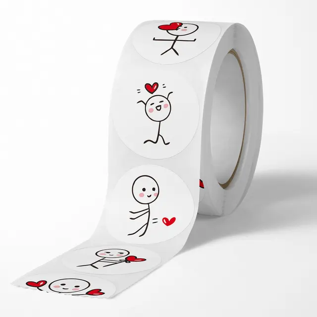 500 sztuk 20mm Cartoon naklejka z nagrodą rolka etykiety miłosne walentynki naklejka na prezent ślubny wystrój koperta pieczęć Scrapbooking
