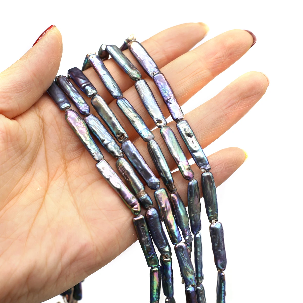 

Baroque Black Rectangular Toothpick Pearls Natural Freshwater Pearls Beads for Jewelry Making DIY Necklace Bracelet Accessories