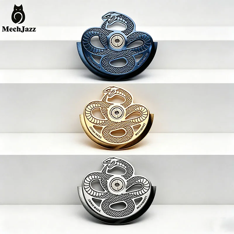MechJazz Engraved Snake Rotor for NH35 NH36 Movement Custom Watch Oscillating Weight Gold Automatic Rotor Mod Parts