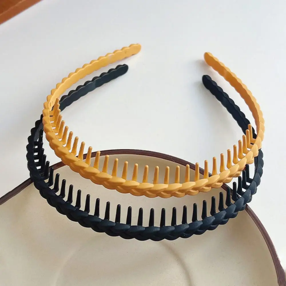 Simple Acrylic Teeth Matte Hair Hoop Korean Style Solid Color Non-slip Hairband Headband Headdress Make Up