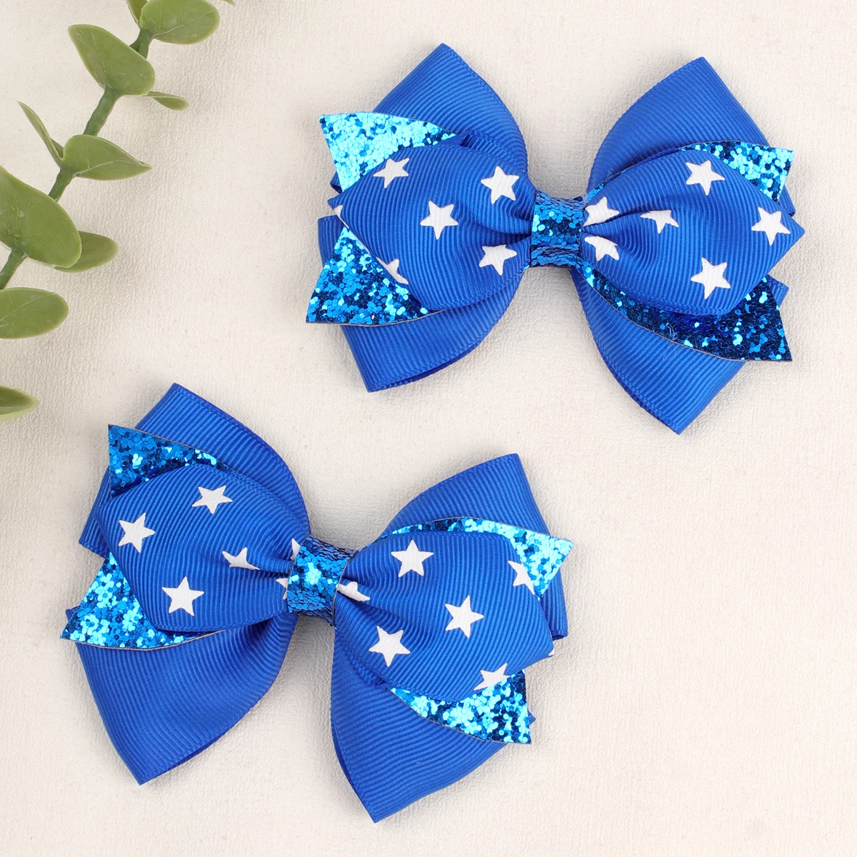 Kids Solid Bowknot Hair Clips For Girls Sweet Glitter Grosgrain Ribbon Hairpins School Birthday Party Hairgrips Hair Accessories