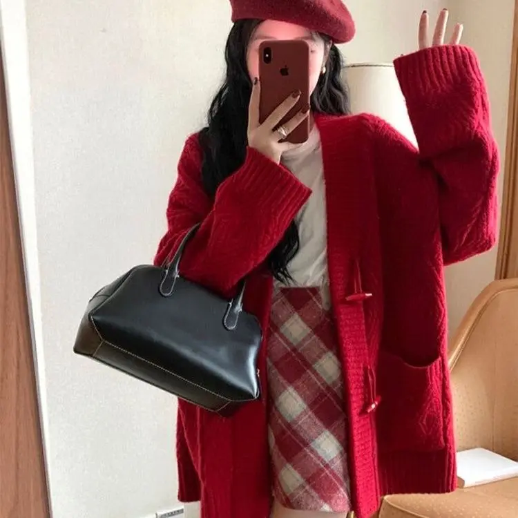 

Свитера Джемперы Кардиганы Женский кардиган Женский тренд 2025 Подкультура Графический принт с заниженными плечами Городская улица Японский панк OL