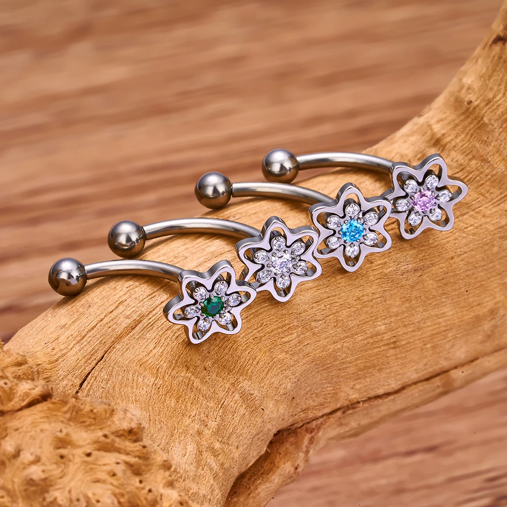 G23 Titanium Ear PIERC Earrings two-sided CZ Paved Top Threaded Labret Stud Tragus Navel nail Body Piercing Jewelry