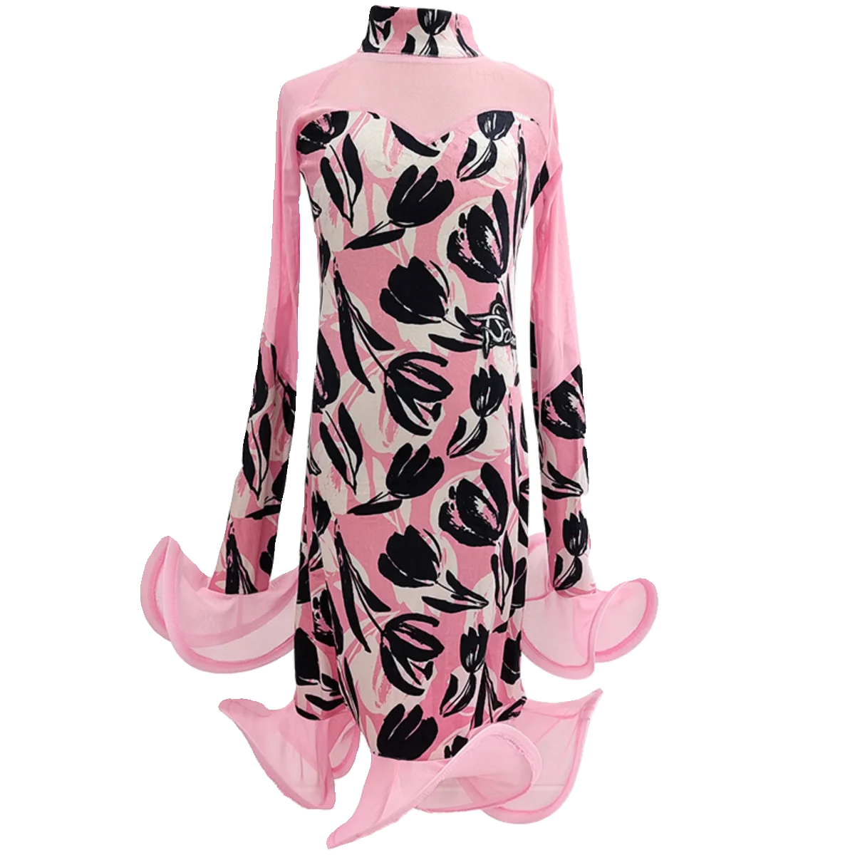 ラテンダンスドレス 秋冬新スタイル 女の子練習ドレス 子供ダンスドレス 競技パフォーマンスドレス