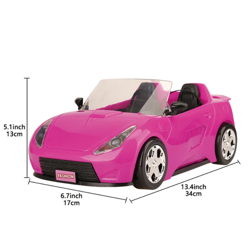 61 pezzi Set Cool 2 posti veicolo auto rosa con eleganti vestiti da viaggio e accessori per bambole giocattoli regalo per bambini per 3 + anni