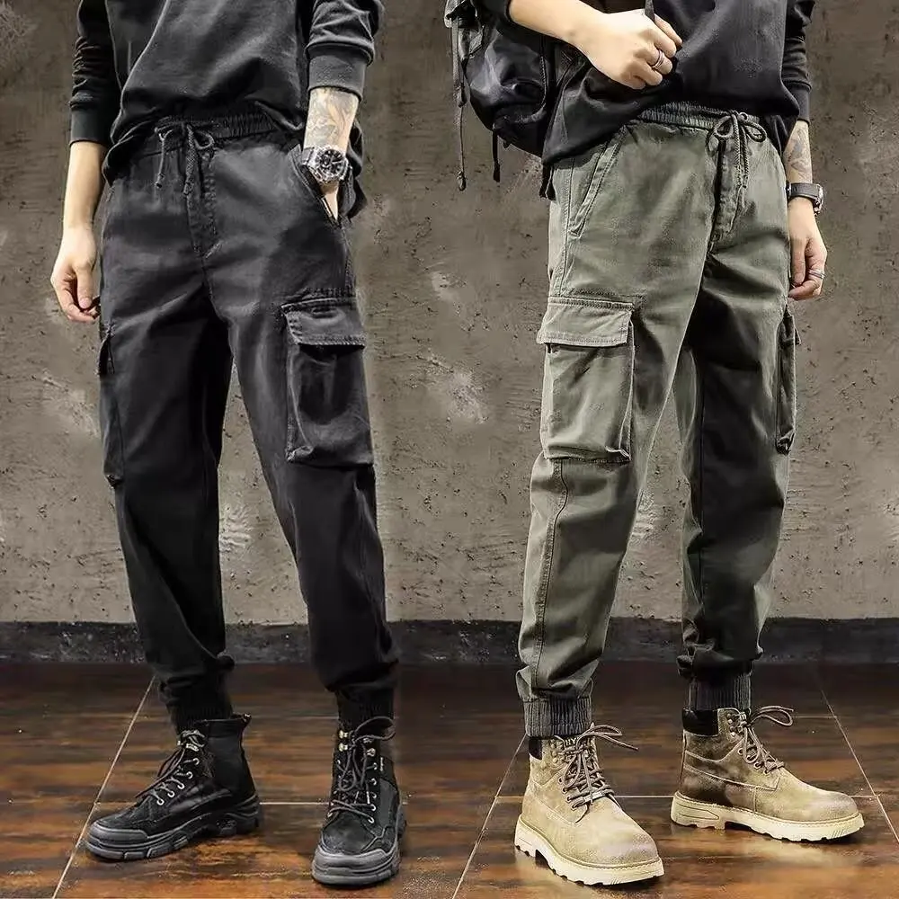 TRSYPHXM 2025 new American work pants men's diagonal summer thin military green fashionable casual pants men