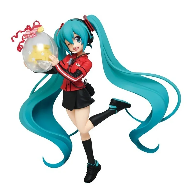 Japonia oryginalna figurka Anime Hatsune Miku Uniform Ver śliczne figurki zabawki dla chłopców dziewcząt dzieci prezenty ozdoby modelowe