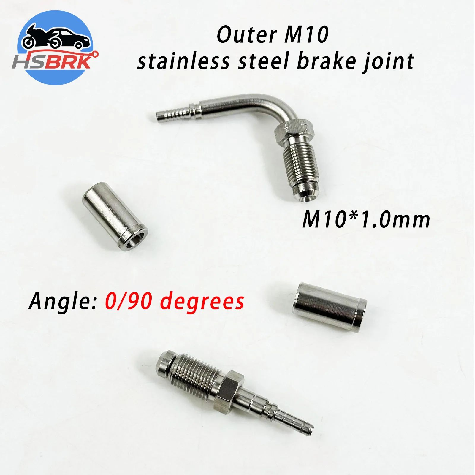 Outer M10 stainless steel buckle brake joint 0 degree/90 degree suitable for car/motorcycle modification brake joint