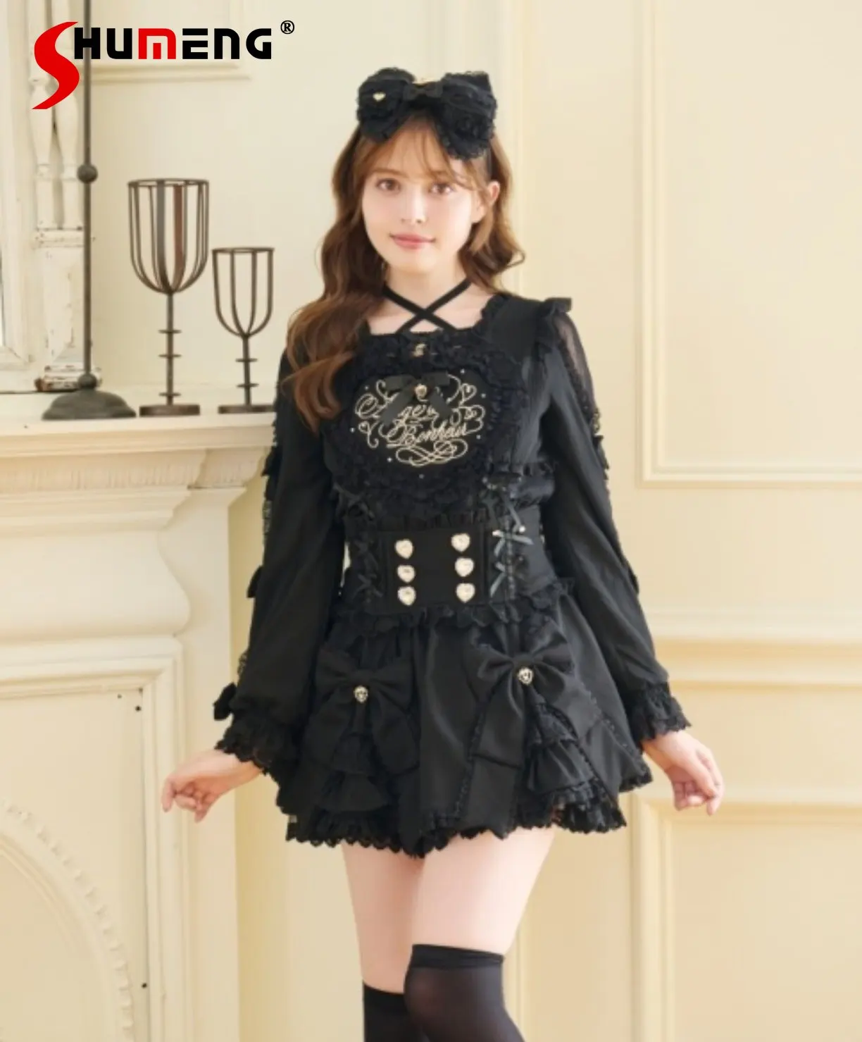 

2026 New Spring and Summer Japanese Style Liz Lolita Skirt Women's Cute Bow High Waist Slimming Short Skirt Girl's Mini Skirts