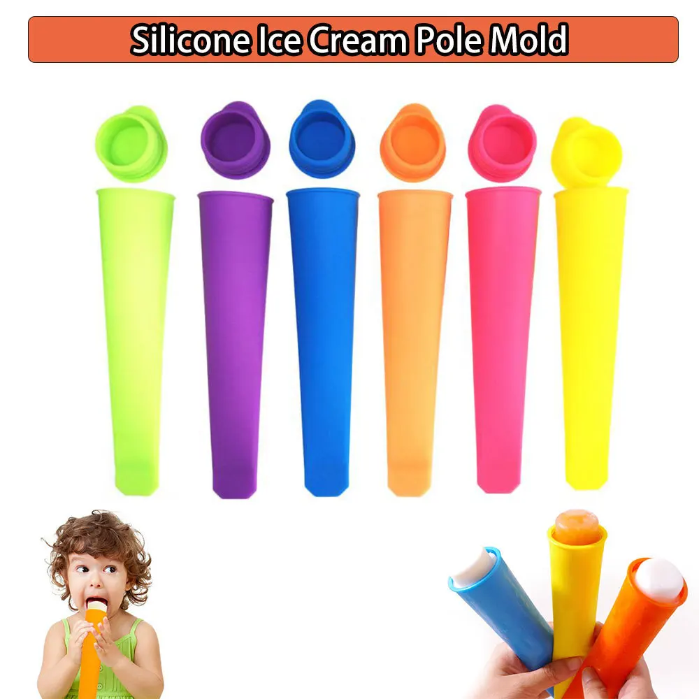 1/5/10/20pcs Ice Cream Pole Molds Silicone Icy Pole Jelly Pop Practical DIY Popsicle Tools Summer Kid Children's Ice Cream Maker