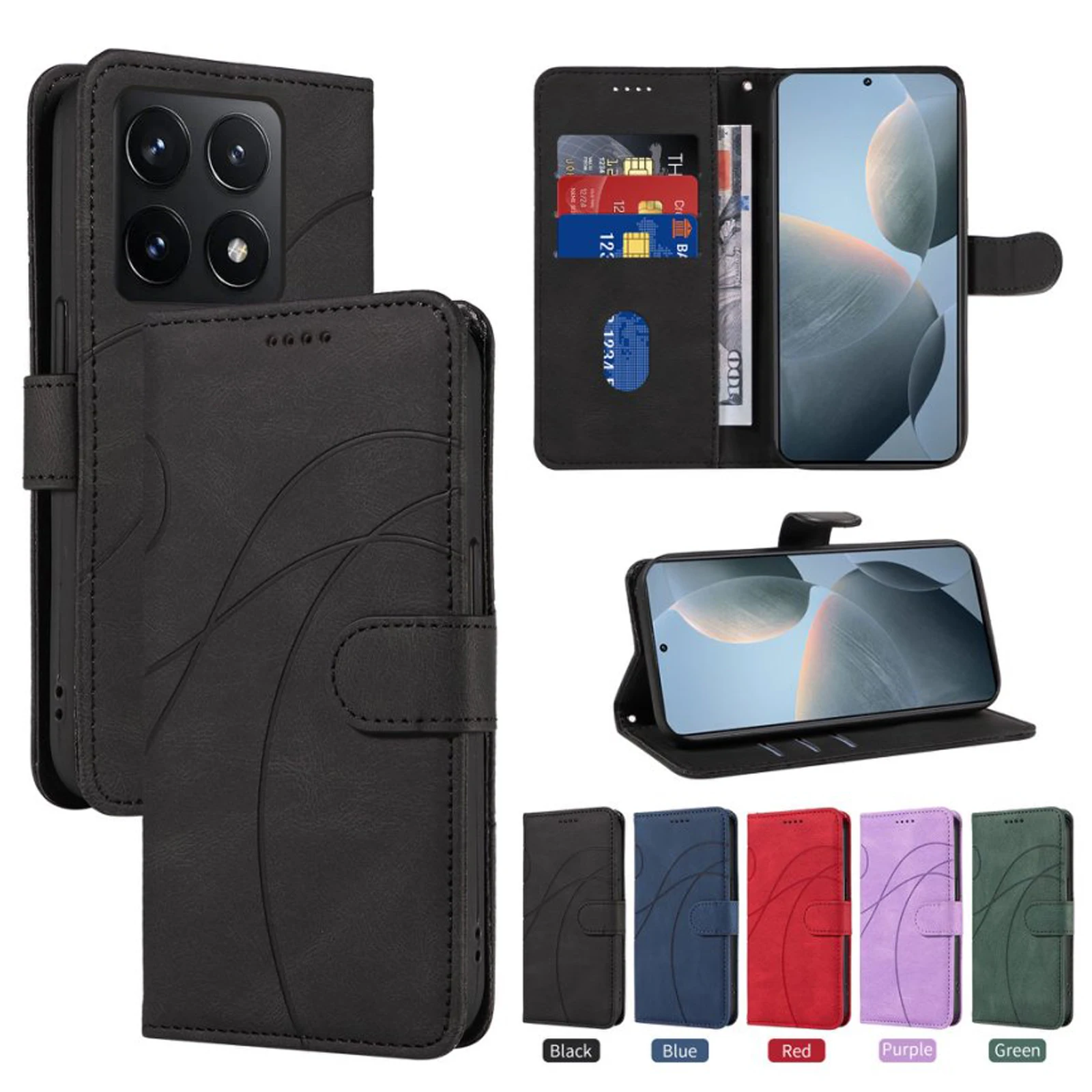 

Wallet Leather Magnetic Flip Holder Phone Case For Xiaomi 15 14 Ultra 14T 13T 13 Pro 5G 12T 11T 10T 12 11 10 Lite F4 5G Cover