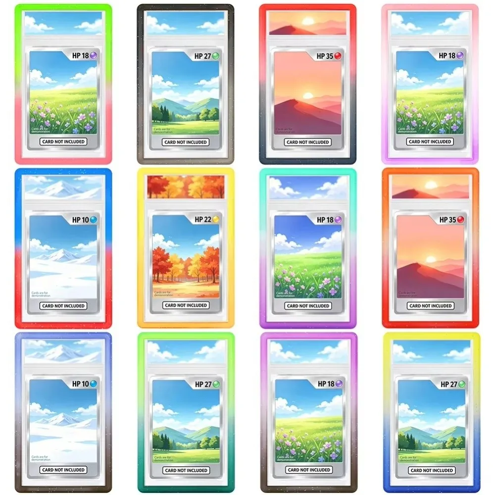 35PT Graded Card Slab Multicolor Gradient Trading Card Protector Single-Side Glitter PSA Card Protective Frame