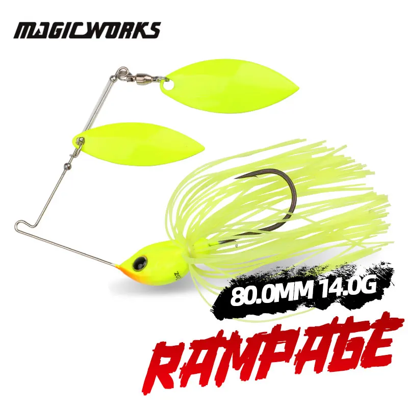 

Magic Works 1/2oz Fishing Lure Spinner Bait Blade Supplies New Spinning Lures Silicone Skirt Artificial Bait Accessories Pesca