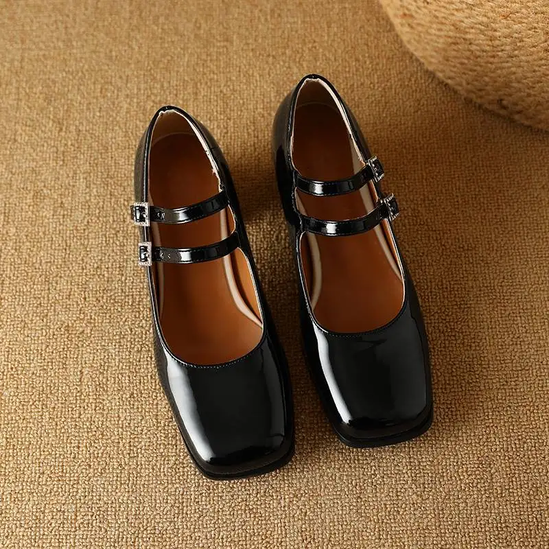 REAVE CAT Female Pumps Toe Block Heels 6cm Buckle Strap 44 45 46 Elegant Dating Shoes Women S4856