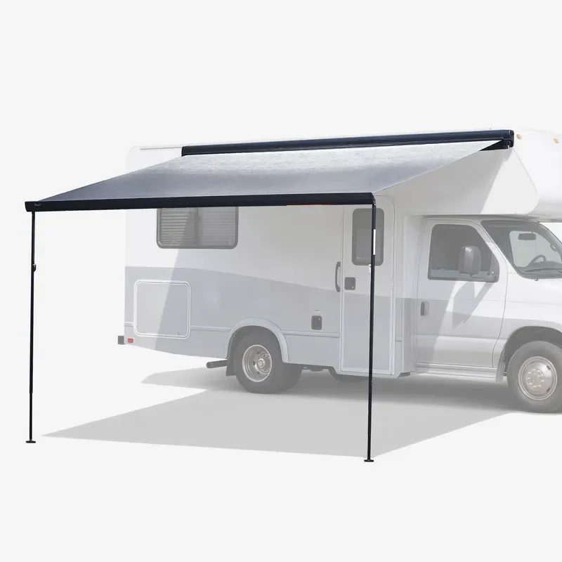 Wareda W5500 Motorized Polyester Fabric Electric Full Cassette Awning for Camper Van Caravan RV Motorhome Sun Shade