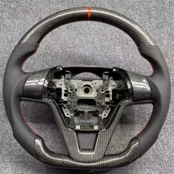 Replacement Real Carbon Fiber Steering Wheel with Leather for Honda CR-V CRV 2007-2011