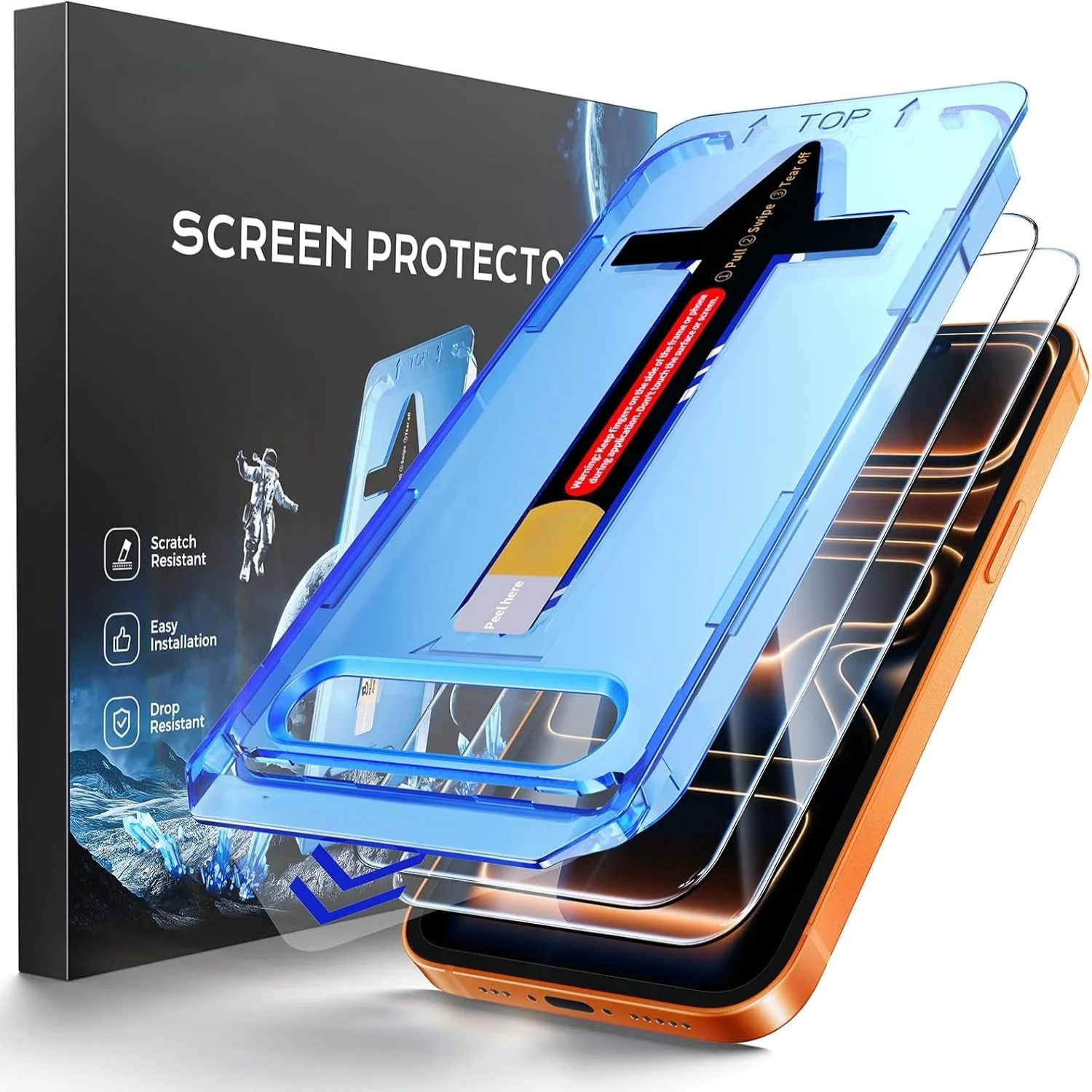 2er-Pack für iPhone 17 16 Pro Max 17e 16e Gehärtetes Glas Displayschutzfolie, Automatische Staubentfernung, HD-Klar, Einfache Installation