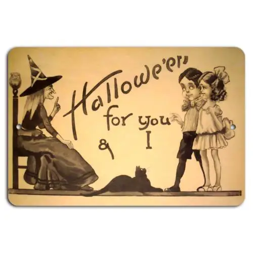 Halloween-Magie: „For You I“ – Vintage-Charm-Aluminium-Blechschild