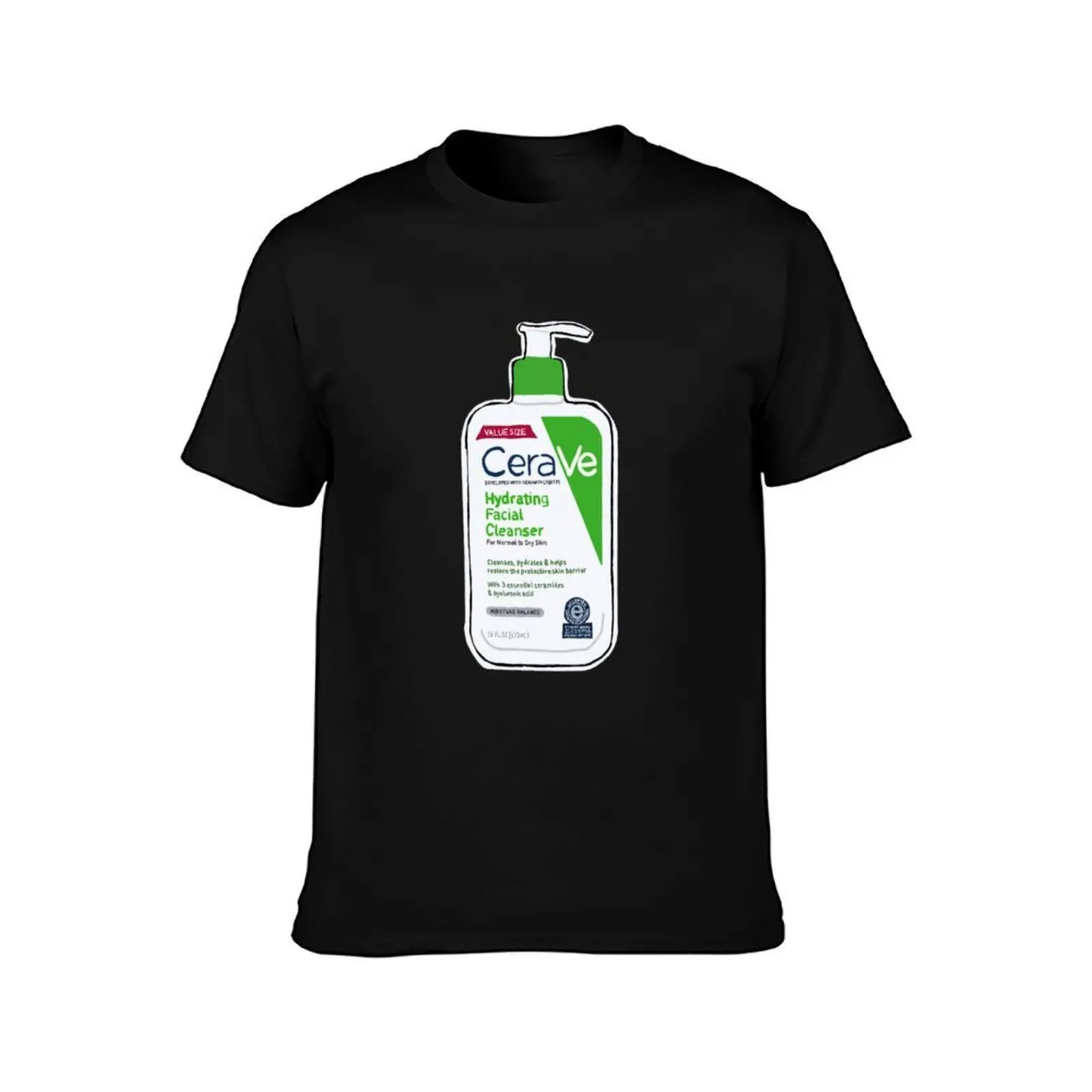 CeraVe Hydrating Cleanser T-Shirt, Summer Casual Cotton Tee, Oversized Streetwear Tops, Vintage Graphic Print, Unisex Men Women