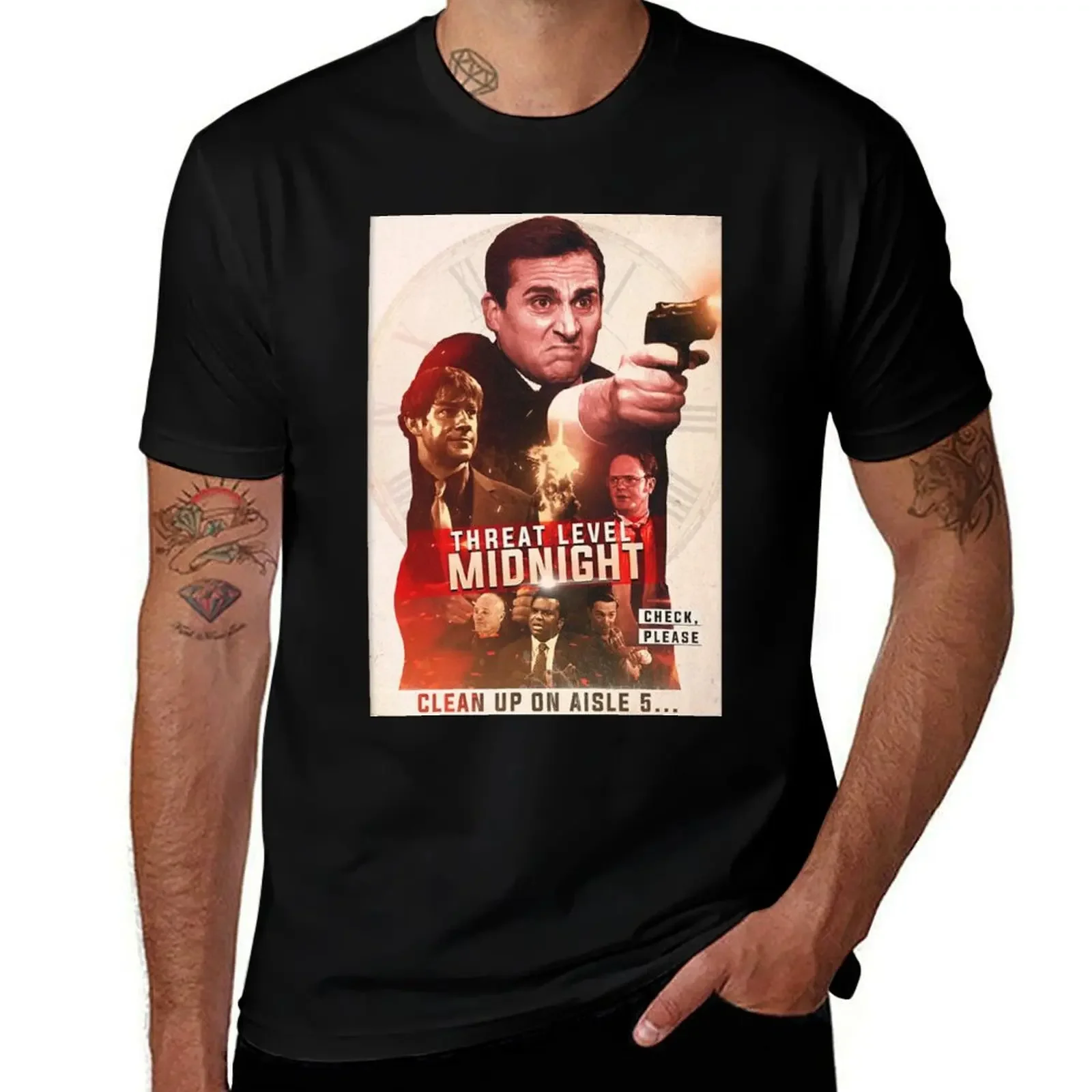 Threat Level Midnight Movie T-Shirt oversized graphic tee Funny t-shirts Aesthetic clothing mens clothing