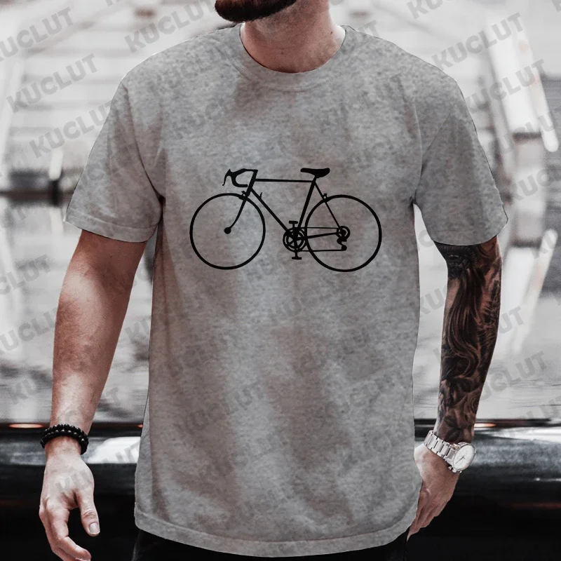 Bicycle Shirt Mens T-shirt Cycle Bike Lover Gift Husband Dad Clothing Cool Design Street Shirt Short Sleeve Top Tee Men Clothing