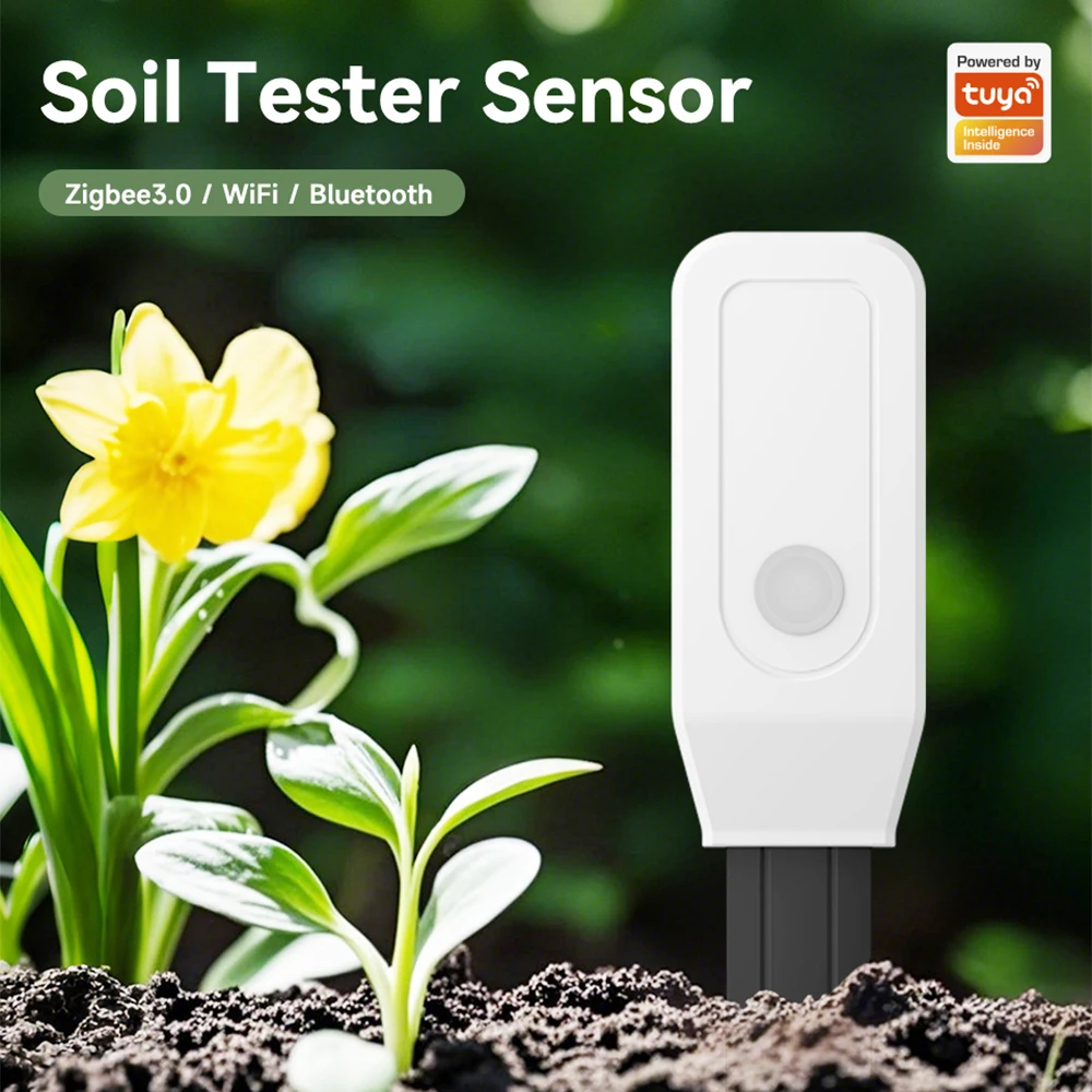 Tuya Zigbee Soil Tester Sensor Real TimeTest Humidity Temperature Moisture SensorRemote Monitoring for Flower PottingPlanting