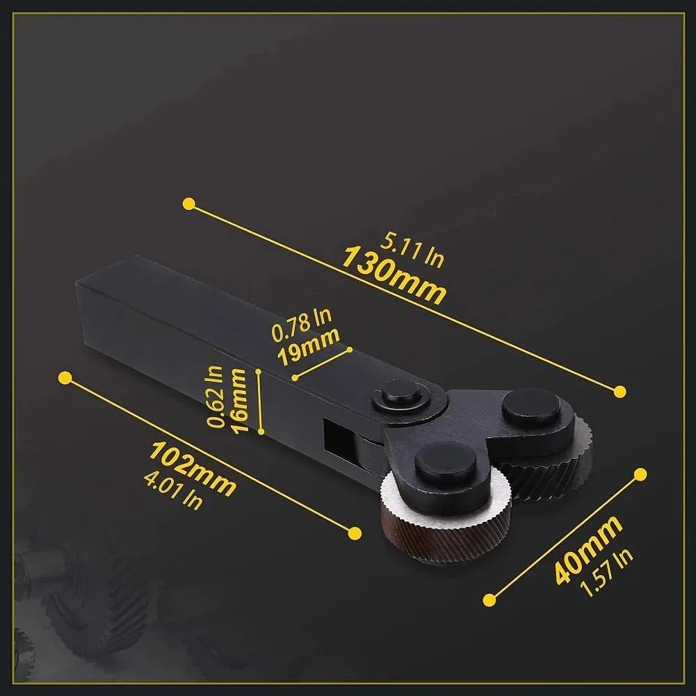 Onnfang 7PCS Knurling Tool 0.5/1/2mm Diagonal Dual Wheel Linear Knurl Set Steel Lathe Cutter Wheel Knurling Tool Holder Hob Set