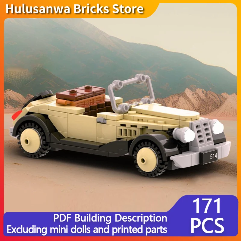 

1920 винтажная коричневая модель автомобиля MOC, строительные кирпичи, военное оборудование, модульная технология, подарки, праздник, сборка, детские игрушки, костюм