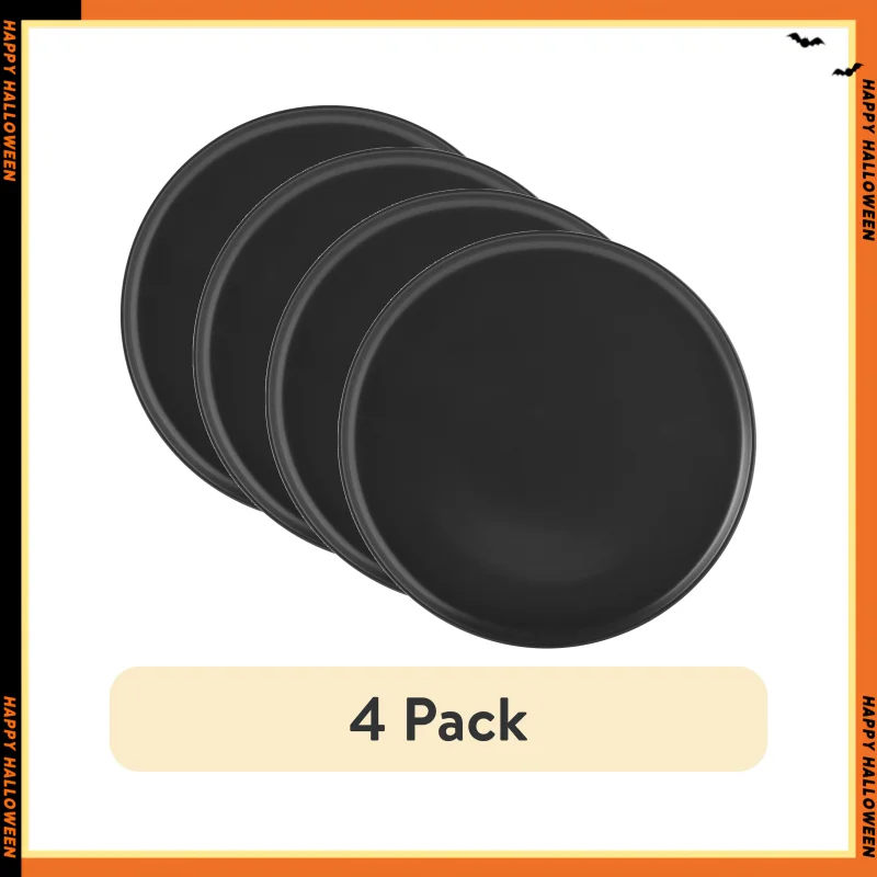 

(4 шт.) Обеденная тарелка из матовой черной керамогранита Alessandra