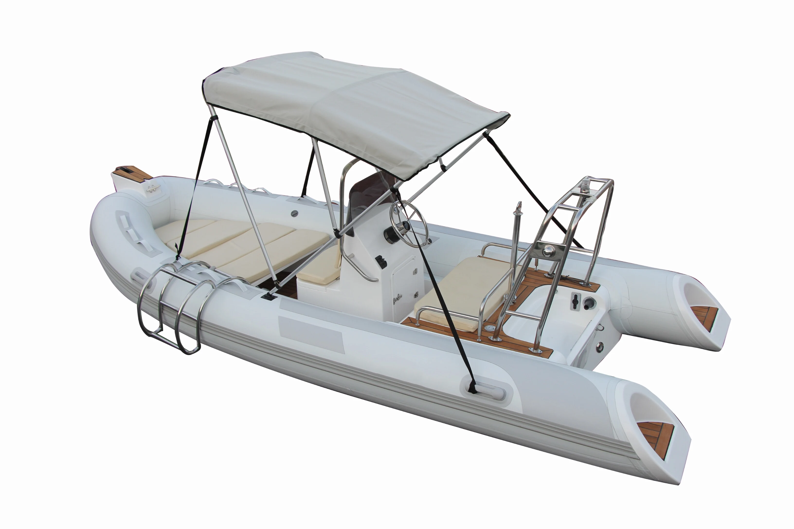 480 صنع في الصين PVC / Hypalon 6 أشخاص الألياف الزجاجية الصيد RIB قارب قابل للنفخ