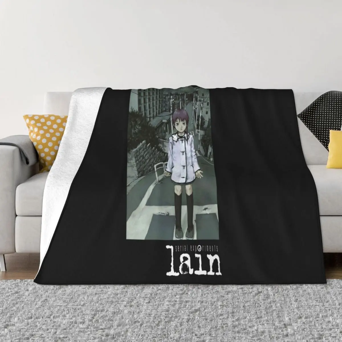 Serial Experiment Lain 1999 Close The World Anime Manga Japan Reprint Womens Tops Tops Mens Harajuku Throw Blanket