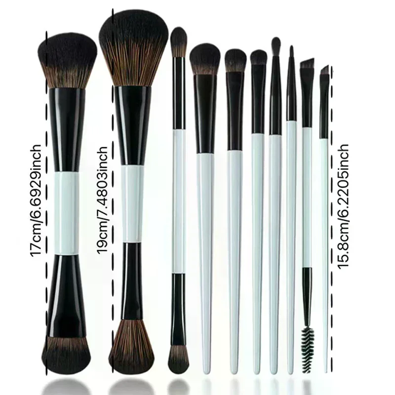 1/3/6/10 قطعة فرشاة وجه كريم أساس مزدوجة الأطراف احترافية لمزج ظلال العيون وخافي عيوب مستحضرات التجميل وأدوات مكياج أحمر الخدود #5