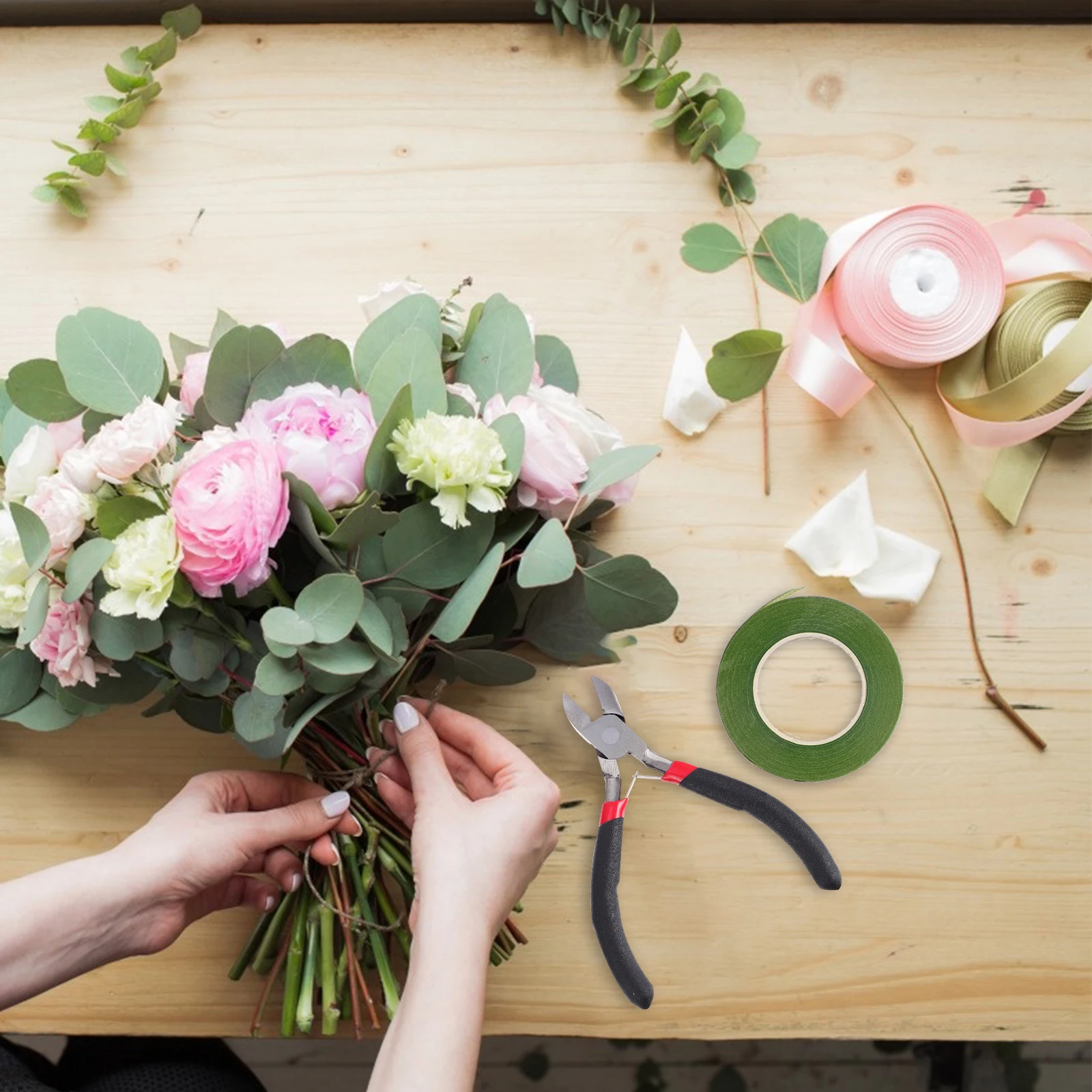 

Tape Floral Set Arrangement Tools Bouquet Cutter Wire Suite Flower Package Kit Holder