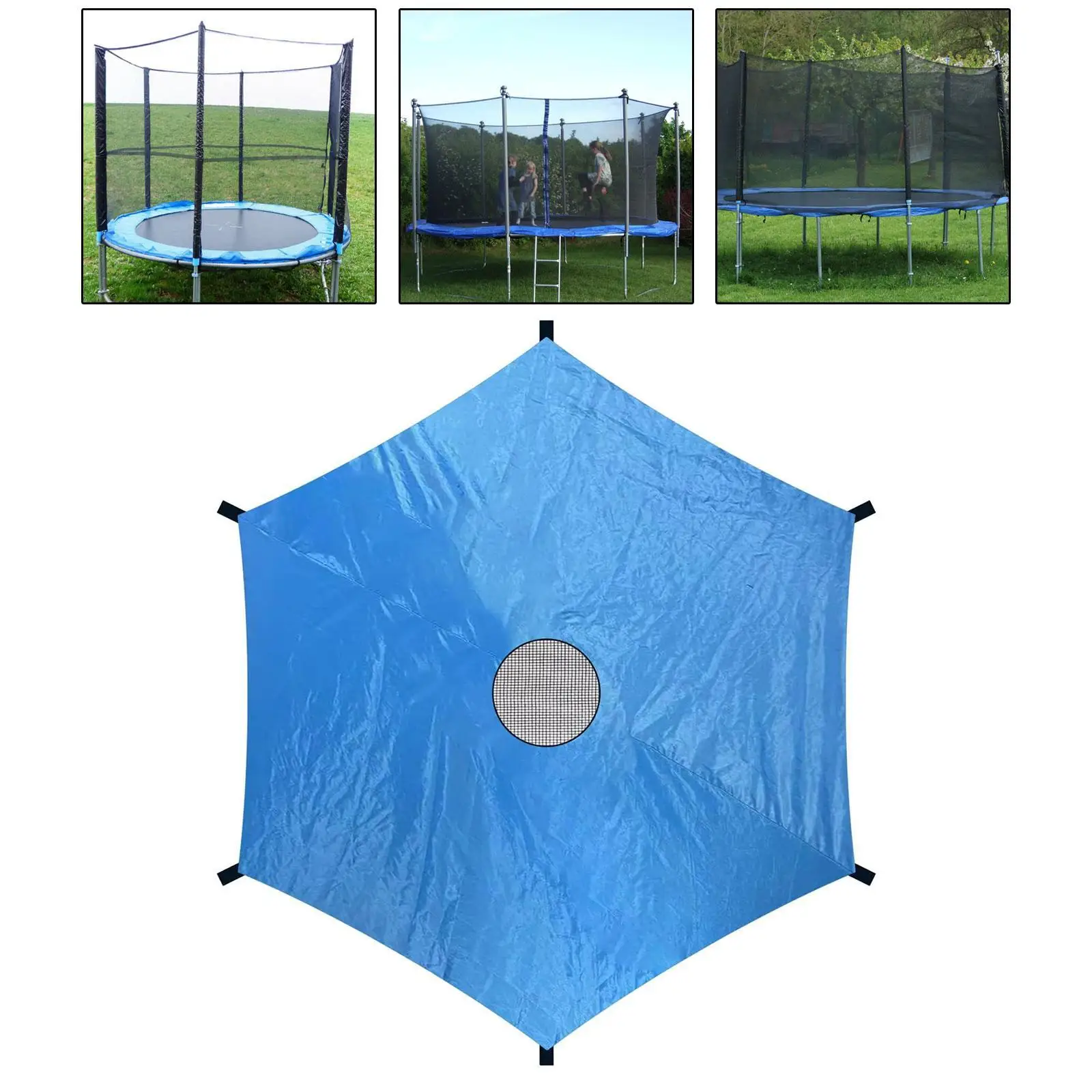Trampoline Sun Protection Canopy Cover Waterproof Oxford Cloth Shade Tent for 6 Pole Trampoline Kids Outdoor Accessories