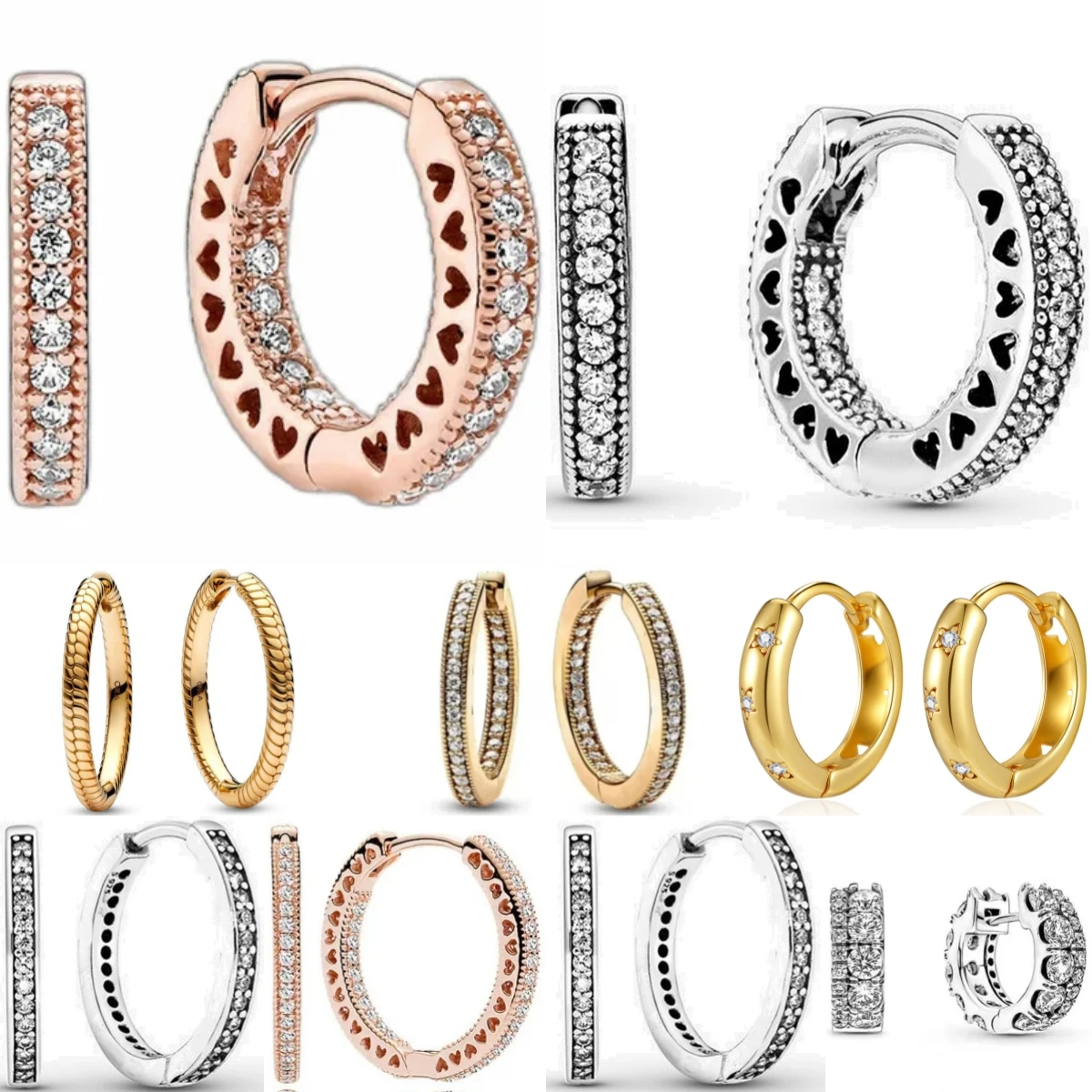 

New Fashion 925 Sterling Silver Double Circle Earrings For Women Original DIY Wedding Engagement Jewelry Gifts