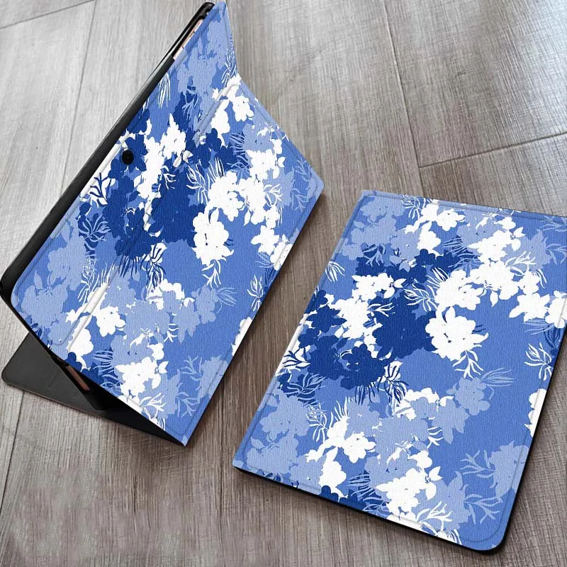 

Чехол с цветочным узором и синими чернилами для планшета OPPO Realme Pad Air X 10,36 11 дюймов