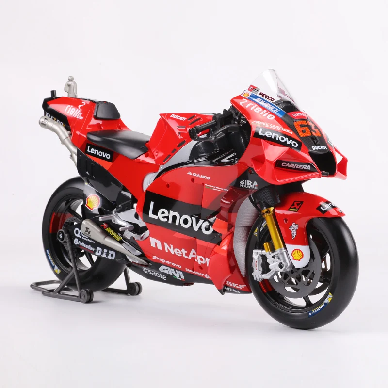 Maisto 1/6  2022  Racing Ducati Lenovo Team Motorcycle Car Simulation Alloy Car Model #63 Franceeco Bagnaia