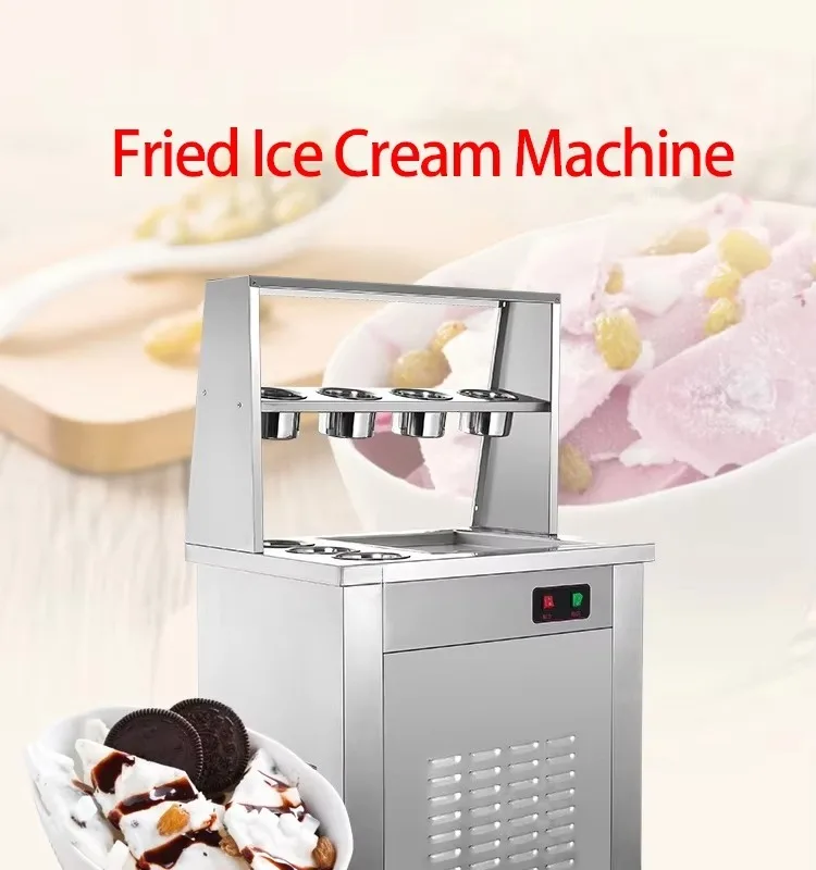 Custom Color Style Thai Ice Cream Roll Machine Diversified Outer Appearance Options Match Different Store Decoration Styles