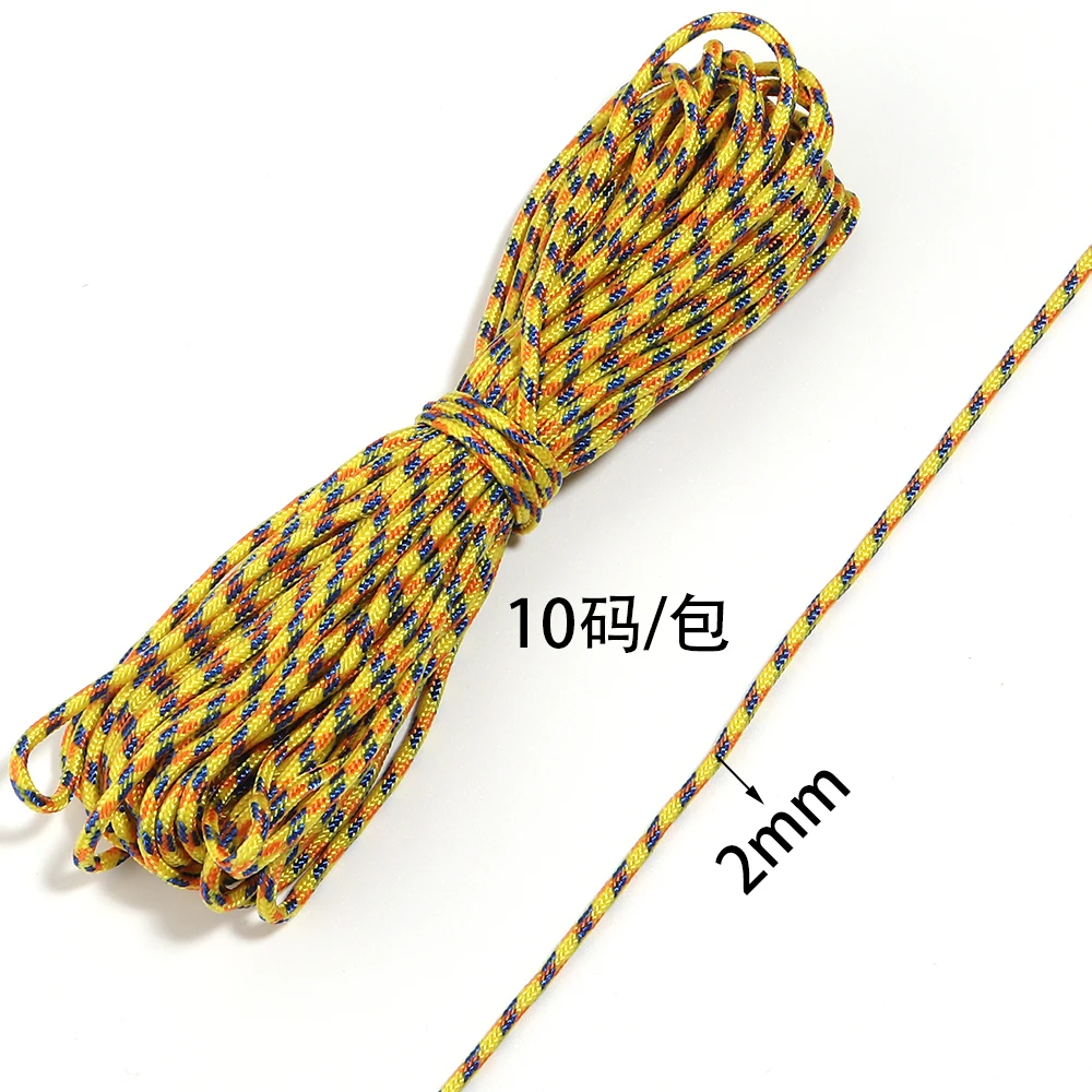 10Yards Polyester Camo Braided Rope Outdoor Binding Climbing Paracord for Survival Parachute Cord Lanyard Camping Climbing Rope