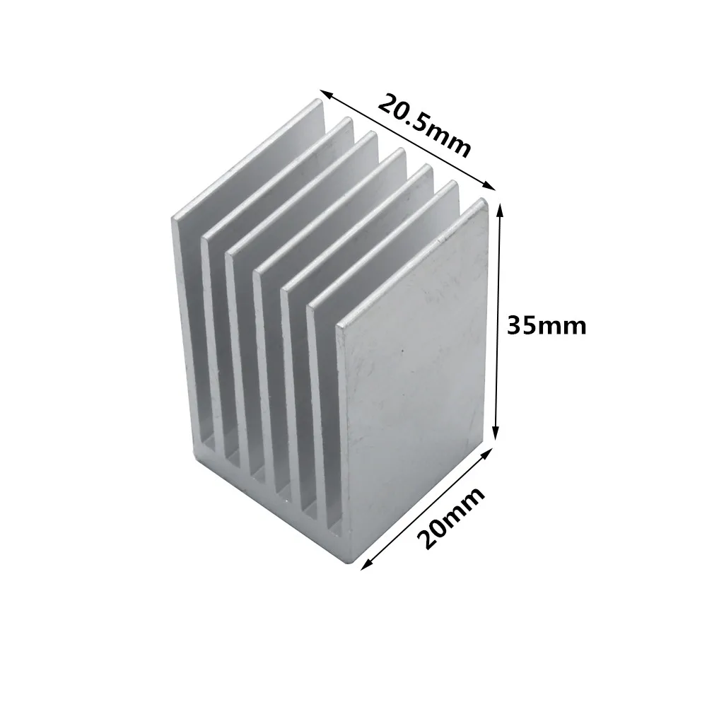 20x20.5x35mm 20pcs Aluminum Heatsink Radiator Heat sink for Electronic IC Chip Cooling With Thermal Conductive Tape