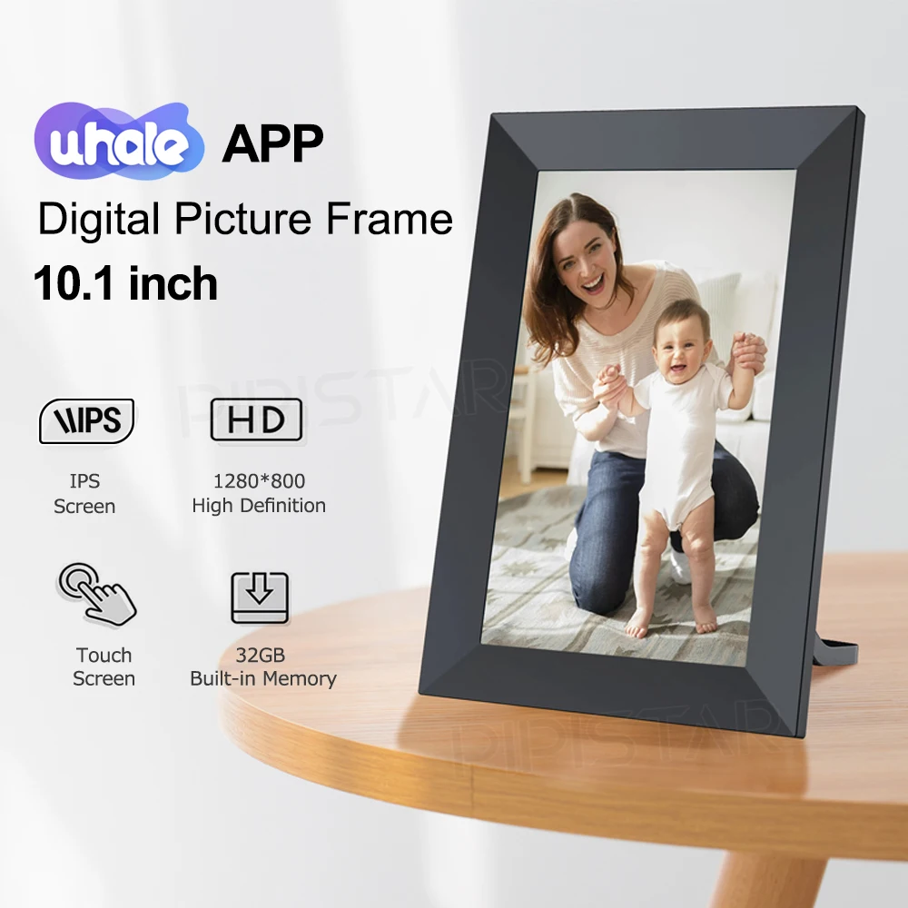 

10.1-inch 32GB WiFi digital photo frame, 1280x800 resolution IPS high-definition touch screen, Christmas holiday gift