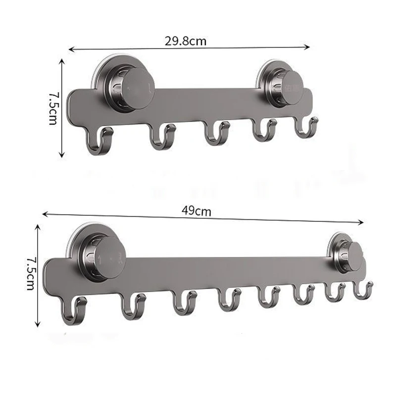 Household Multifunctional Behind Door Wall Coat Rack Row Hook  Towel Rack Hooks Bathroom Robe Hook Bathroom Accessories