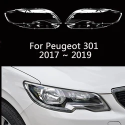 Car Front Glass Lens Lamp Shade Shell For Peugeot 301 2017 2018 2019 Transparent Auto Light Case Headlight Cover Headlamp Caps