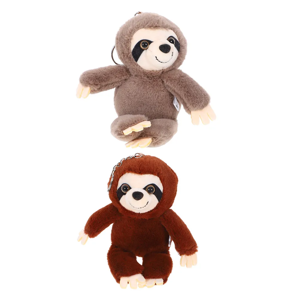 2Pcs Adorable Sloth Keychain Soft Huggable Design for Keys Bags Phones Backpacks Schoolbag Decor Cute Animal Charm Lightweight