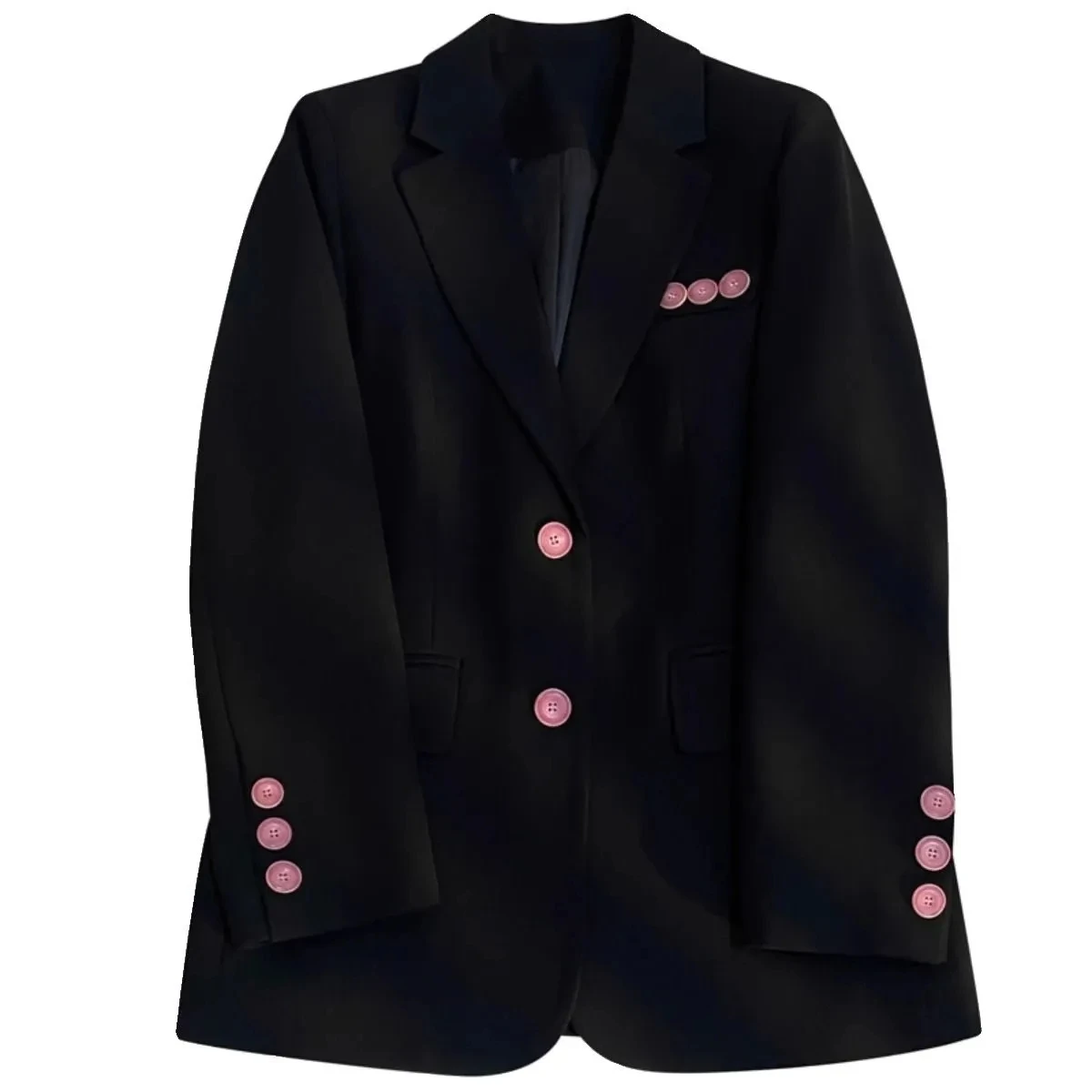 Female 2024 Spring New Black Suit Coat Female High Quality Loose Blazers Women