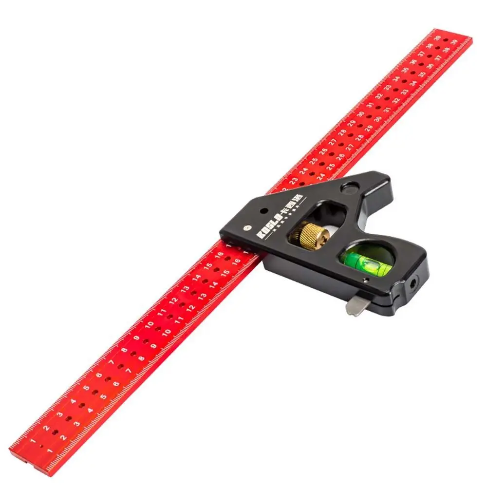 30/40cm Combination Right Angle Ruler Adjustable Movable Level Gauge with Bubble Measuring Tools Square Ruler Woodworking