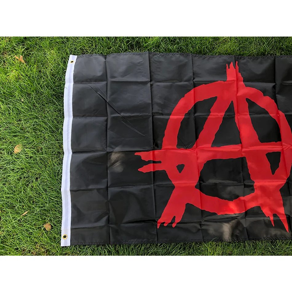 (SKY FLAG)Anarchism Anarchy Flag 90x150cm Trim Anarchy Flag Polyester Hanging Banner for Home Decoration