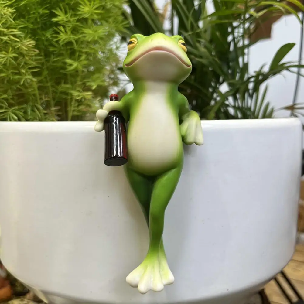 

Frog Ornament Resin Decorative Cartoon Animal Hand-Painted Figurines Standing Lying Frog Sitting Down Home Decor Garden A9H1