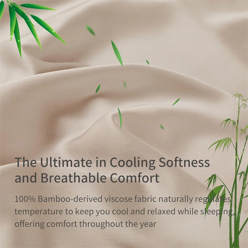Smooth Fitted Sheet, 100% Bamboo Fitted Sheets, Soft Smooth Cooling and Breathable Bed Sheet with Elastic Bands Mattress Cover