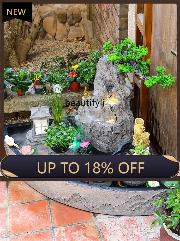

P178 Balcony Fish Pond Landscaping Decoration Artificial Mountain and Fountain New Chinese Circulating Water Ornaments